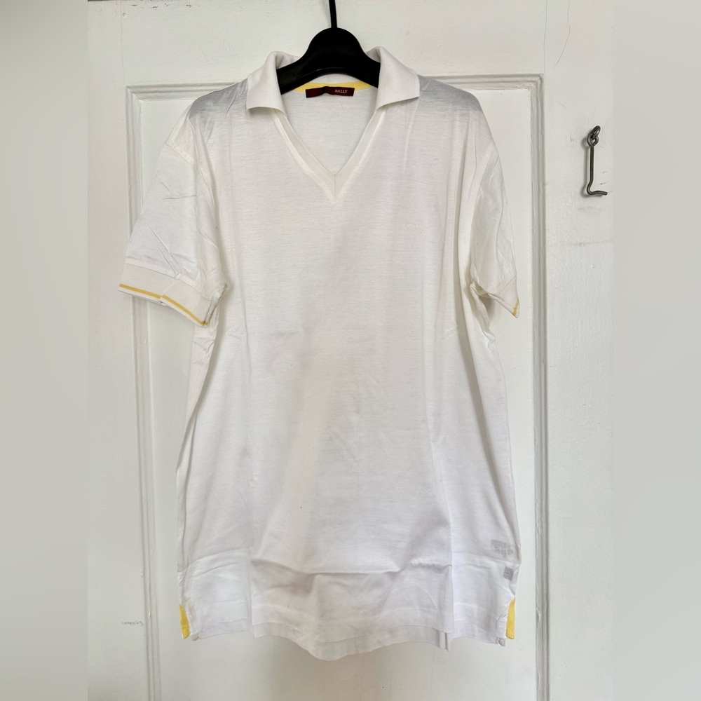 Bally White and Yellow Polo Shirt
